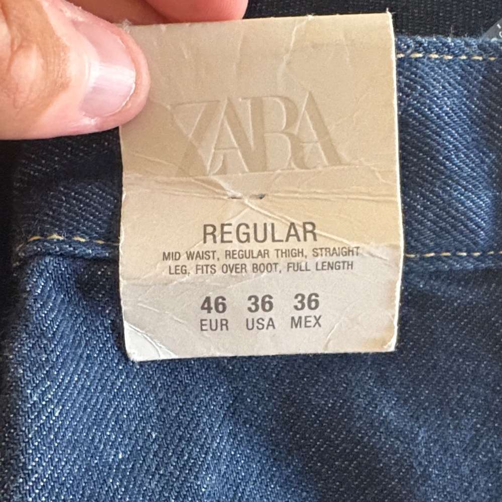 Zara Regular Fit Denim Jeans in Deep Blue